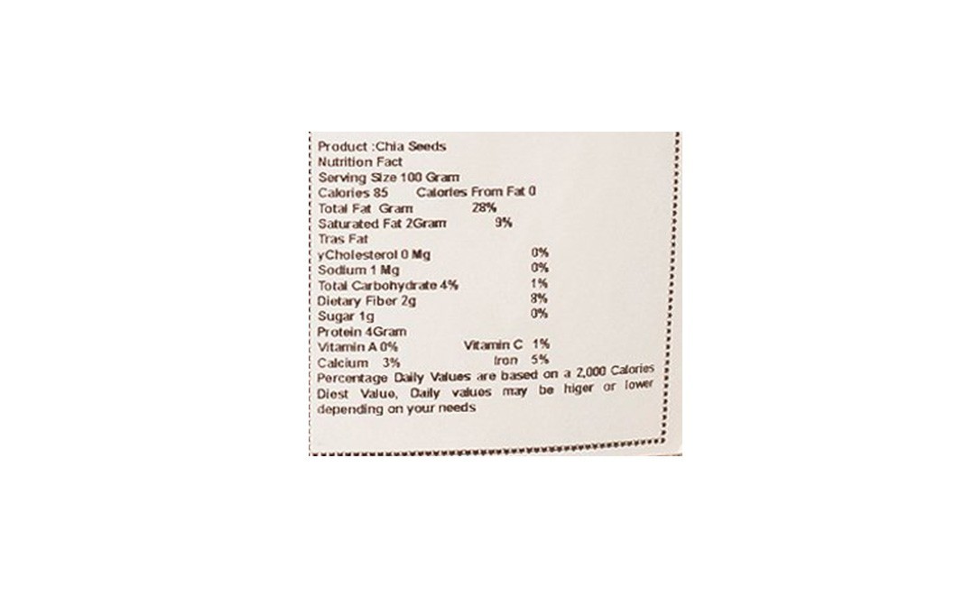 Sainik's Dry Fruit Mall Premium Organic Chia Seeds   Pack  1 kilogram